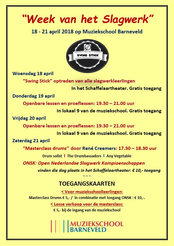 poster week van het slagwerk